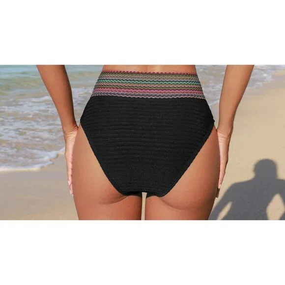 Cupshe Black High-Rise Bikini Bottoms - Size M, NWOT - Picture 2 of 5